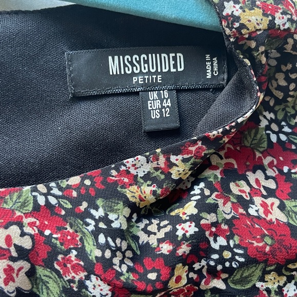 MISSGUIDED PETITE FLORAL LONG SLEVE SLIT MIDI DRESS SIZE 12 - Picture 7 of 11